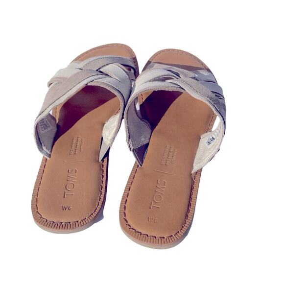 Toms Val Desert Taupe Suede Sandal Size 6 - Picture 4 of 6